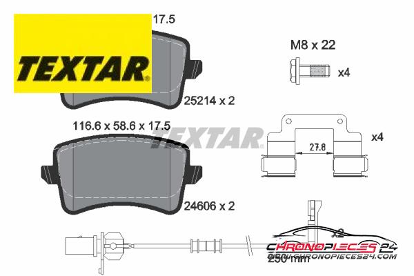 Achat de TEXTAR 2521405 Kit de plaquettes de frein, frein à disque pas chères