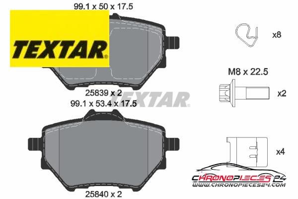 Achat de TEXTAR 2583901 Kit de plaquettes de frein, frein à disque pas chères