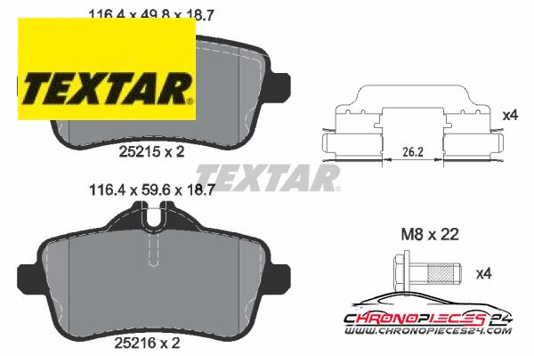 Achat de TEXTAR 2521501 Kit de plaquettes de frein, frein à disque pas chères