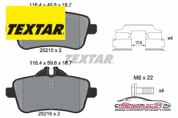 Achat de TEXTAR 2521502 Kit de plaquettes de frein, frein à disque pas chères