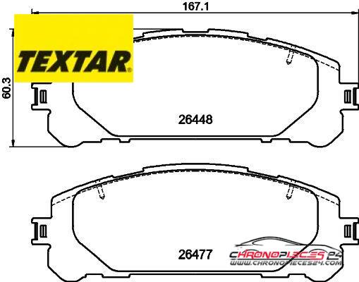 Achat de TEXTAR 2644801 Kit de plaquettes de frein, frein à disque  pas chères