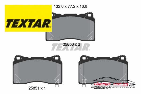 Achat de TEXTAR 2585001 Kit de plaquettes de frein, frein à disque pas chères