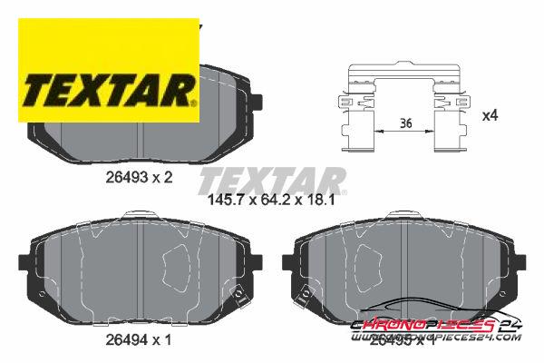 Achat de TEXTAR 2649301 Kit de plaquettes de frein, frein à disque Q+ pas chères