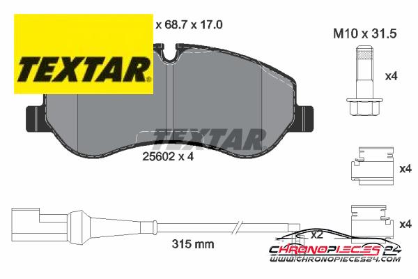 Achat de TEXTAR 2560201 Kit de plaquettes de frein, frein à disque pas chères