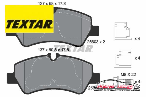 Achat de TEXTAR 2560301 Kit de plaquettes de frein, frein à disque pas chères