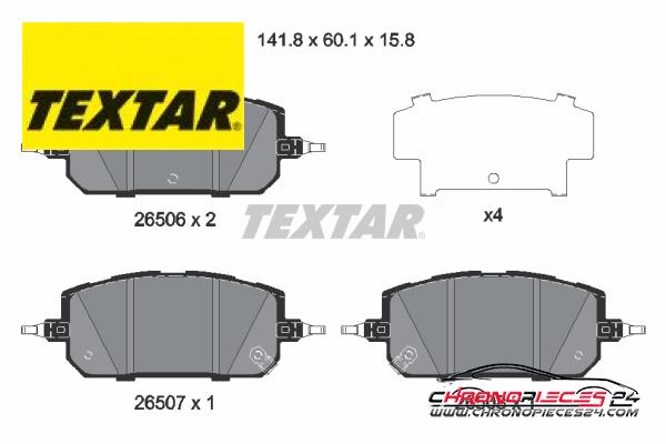 Achat de TEXTAR 2650601 Kit de plaquettes de frein, frein à disque Q+ pas chères