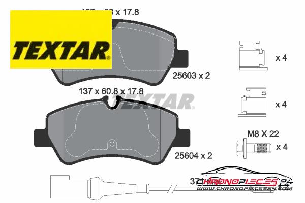 Achat de TEXTAR 2560303 Kit de plaquettes de frein, frein à disque pas chères