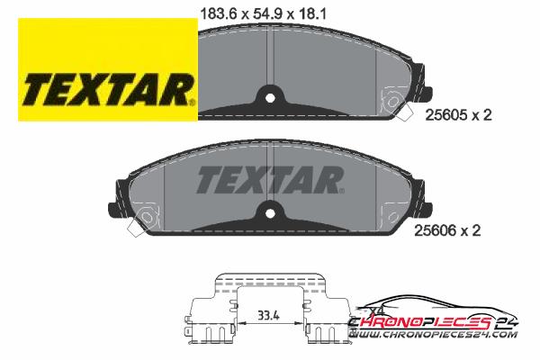 Achat de TEXTAR 2560501 Kit de plaquettes de frein, frein à disque pas chères