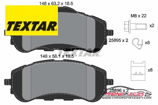 Achat de TEXTAR 2589501 Kit de plaquettes de frein, frein à disque pas chères