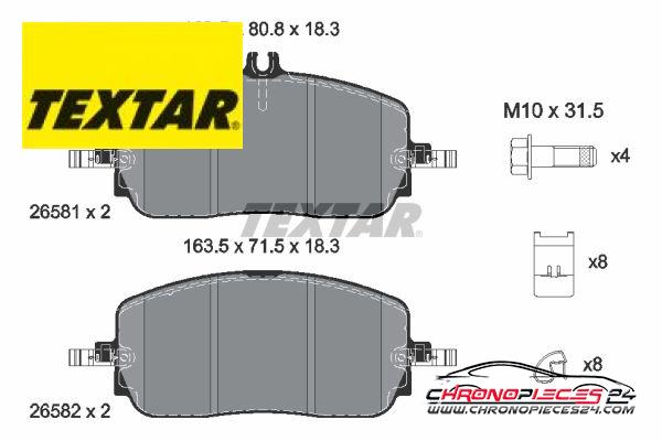 Achat de TEXTAR 2658101 Kit de plaquettes de frein, frein à disque  pas chères