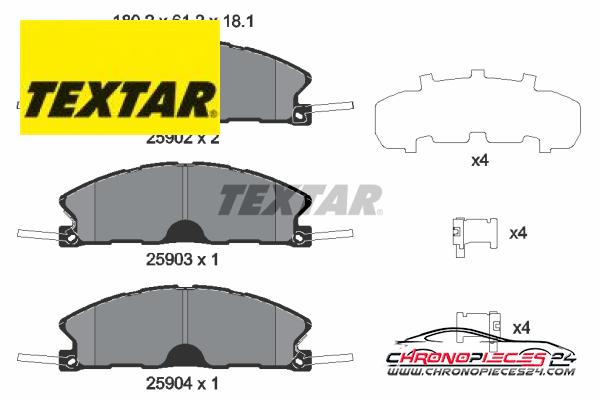 Achat de TEXTAR 2590201 Kit de plaquettes de frein, frein à disque pas chères