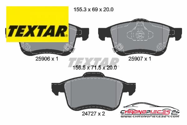 Achat de TEXTAR 2590601 Kit de plaquettes de frein, frein à disque pas chères