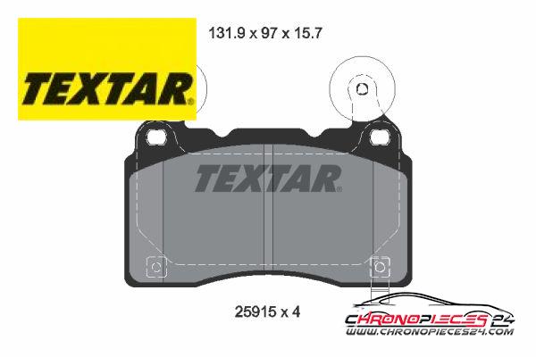 Achat de TEXTAR 2591501 Kit de plaquettes de frein, frein à disque pas chères