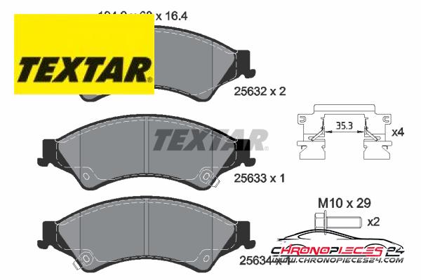 Achat de TEXTAR 2563201 Kit de plaquettes de frein, frein à disque pas chères