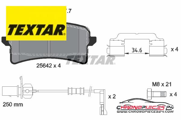 Achat de TEXTAR 2564201 Kit de plaquettes de frein, frein à disque pas chères