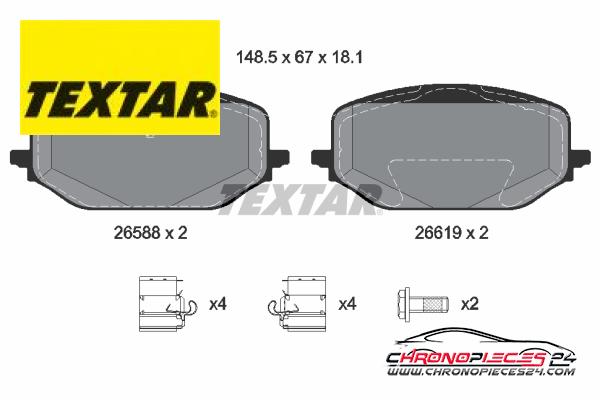 Achat de TEXTAR 2658801 Kit de plaquettes de frein, frein à disque Q+ pas chères