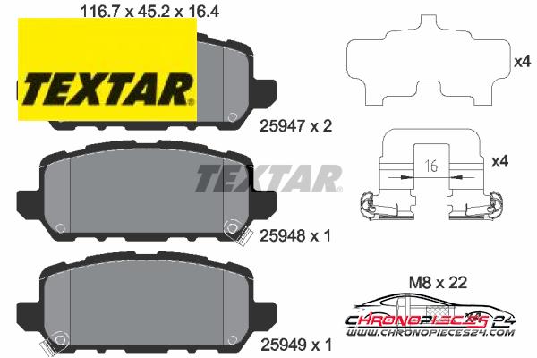 Achat de TEXTAR 2594701 Kit de plaquettes de frein, frein à disque pas chères