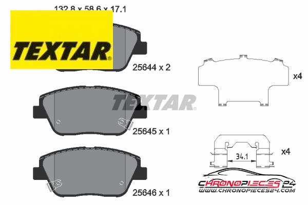 Achat de TEXTAR 2564401 Kit de plaquettes de frein, frein à disque pas chères