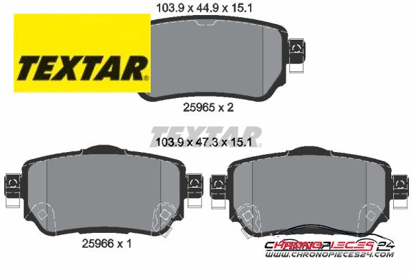 Achat de TEXTAR 2596501 Kit de plaquettes de frein, frein à disque pas chères