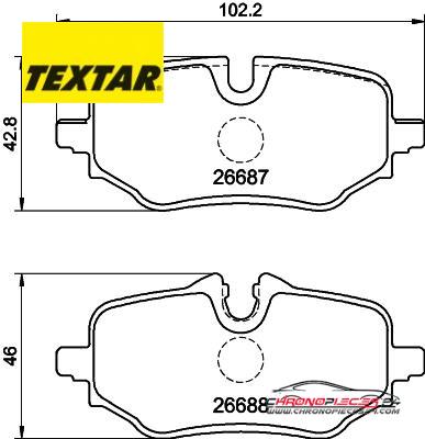 Achat de TEXTAR 2668701 Kit de plaquettes de frein, frein à disque Q+ pas chères