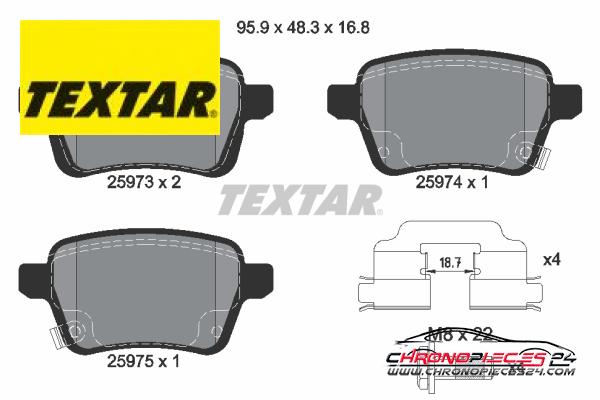 Achat de TEXTAR 2597301 Kit de plaquettes de frein, frein à disque pas chères