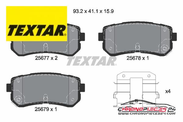 Achat de TEXTAR 2567701 Kit de plaquettes de frein, frein à disque pas chères