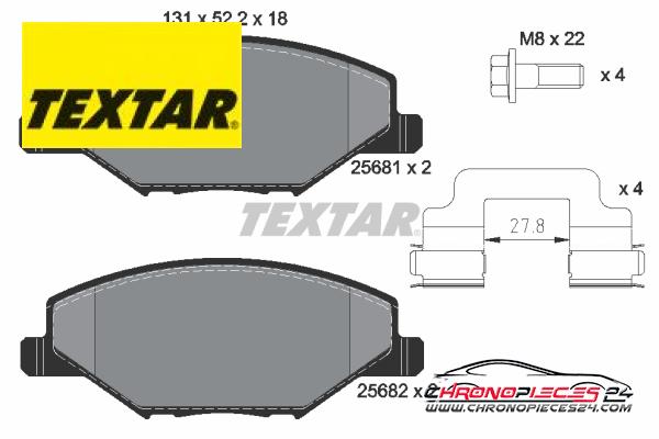 Achat de TEXTAR 2568101 Kit de plaquettes de frein, frein à disque pas chères