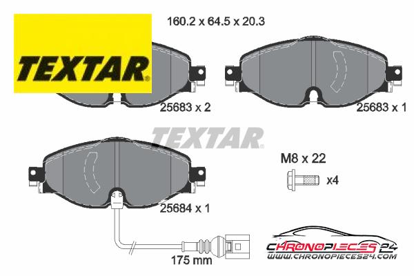 Achat de TEXTAR 2568301 Kit de plaquettes de frein, frein à disque pas chères