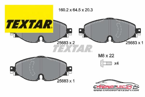 Achat de TEXTAR 2568303 Kit de plaquettes de frein, frein à disque pas chères