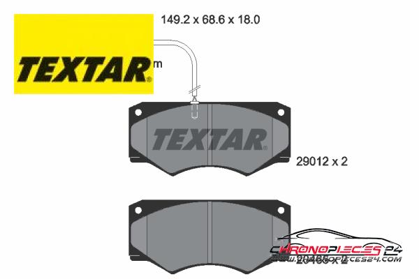 Achat de TEXTAR 2901201 Kit de plaquettes de frein, frein à disque pas chères