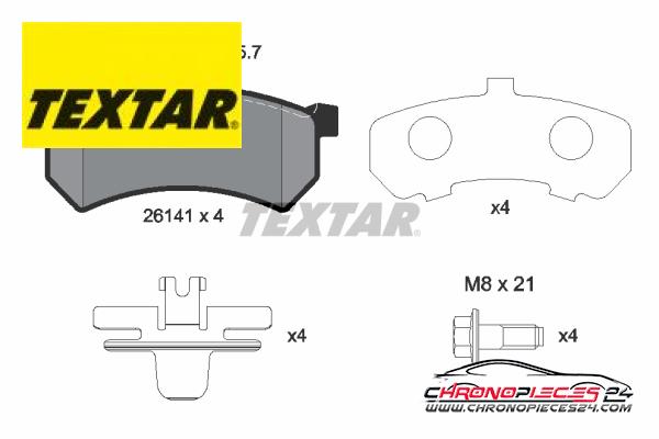 Achat de TEXTAR 2614101 Kit de plaquettes de frein, frein à disque  pas chères