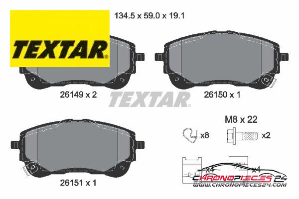 Achat de TEXTAR 2614901 Kit de plaquettes de frein, frein à disque pas chères