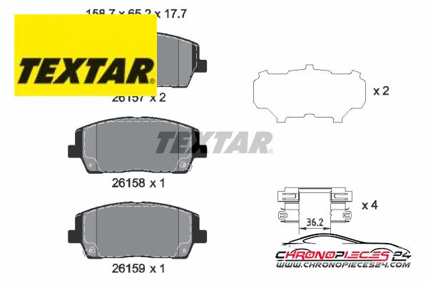 Achat de TEXTAR 2615701 Kit de plaquettes de frein, frein à disque pas chères