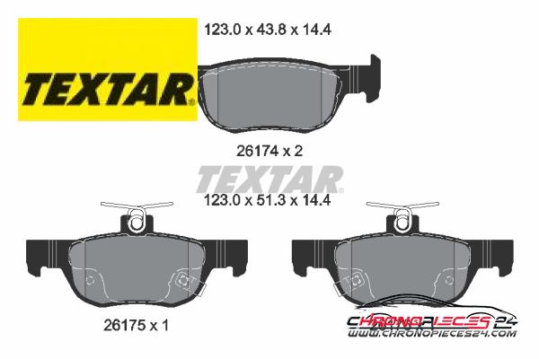 Achat de TEXTAR 2617401 Kit de plaquettes de frein, frein à disque pas chères