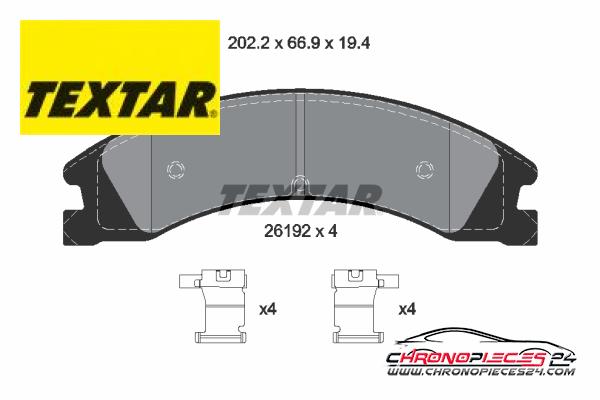 Achat de TEXTAR 2619201 Kit de plaquettes de frein, frein à disque  pas chères