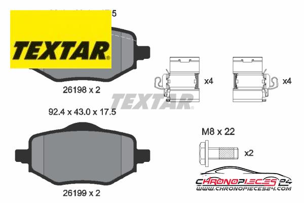 Achat de TEXTAR 2619801 Kit de plaquettes de frein, frein à disque Q+ pas chères