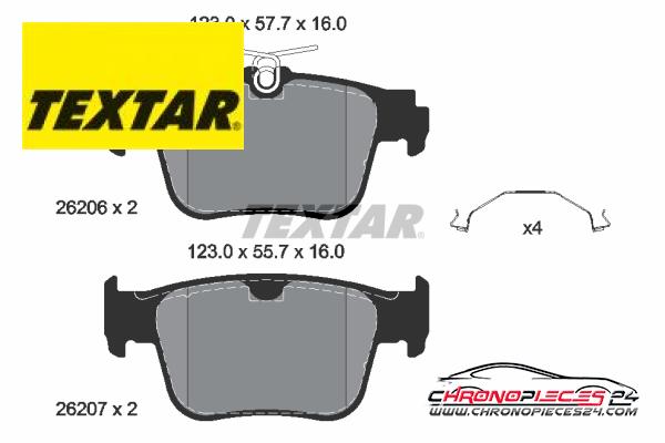 Achat de TEXTAR 2620601 Kit de plaquettes de frein, frein à disque  pas chères