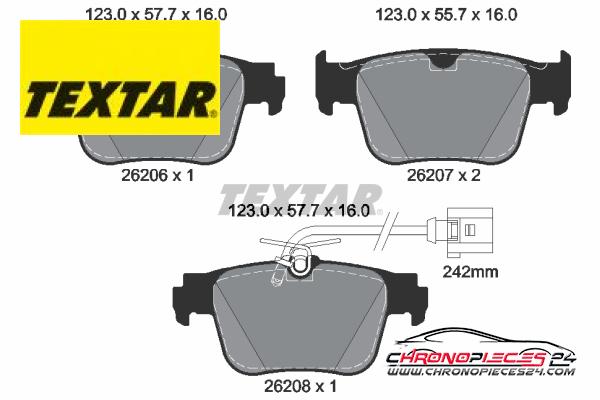 Achat de TEXTAR 2620603 Kit de plaquettes de frein, frein à disque Q+ pas chères