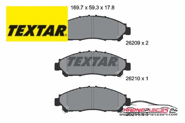 Achat de TEXTAR 2620901 Kit de plaquettes de frein, frein à disque  pas chères