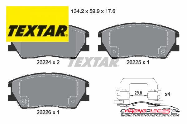 Achat de TEXTAR 2622401 Kit de plaquettes de frein, frein à disque Q+ pas chères