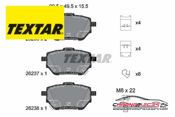 Achat de TEXTAR 2623601 Kit de plaquettes de frein, frein à disque Q+ pas chères