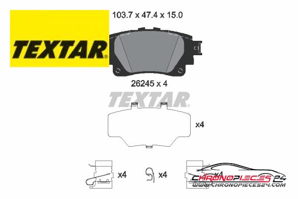 Achat de TEXTAR 2624501 Kit de plaquettes de frein, frein à disque  pas chères