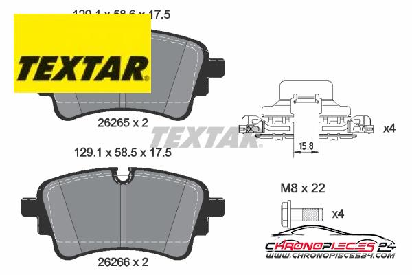 Achat de TEXTAR 2626503 Kit de plaquettes de frein, frein à disque  pas chères