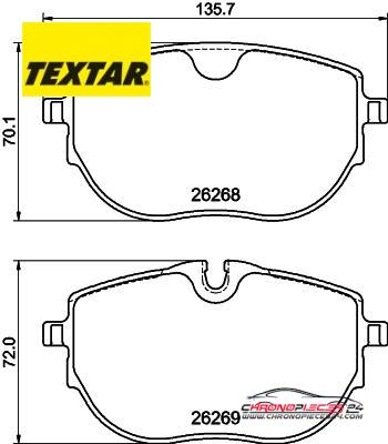 Achat de TEXTAR 2626801 Kit de plaquettes de frein, frein à disque Q+ pas chères