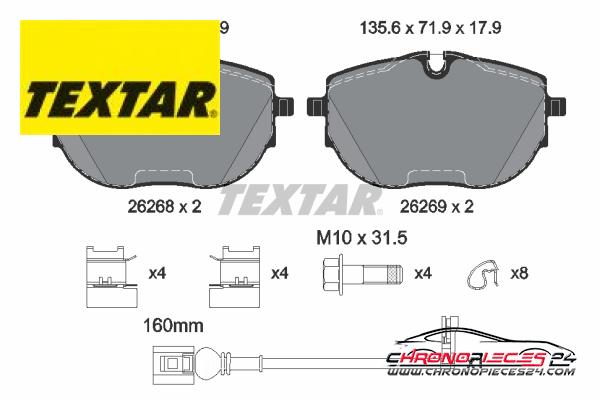 Achat de TEXTAR 2626801 Kit de plaquettes de frein, frein à disque Q+ pas chères