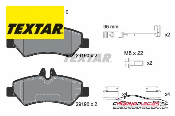 Achat de TEXTAR 2919001 Kit de plaquettes de frein, frein à disque pas chères