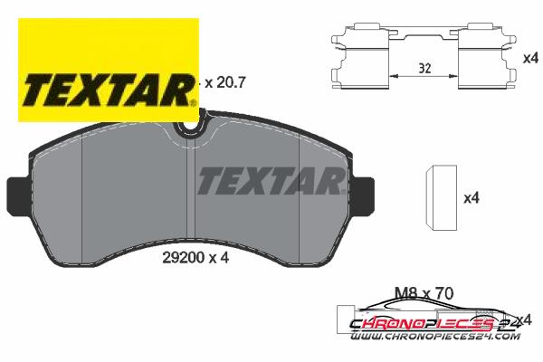 Achat de TEXTAR 2920002 Kit de plaquettes de frein, frein à disque pas chères