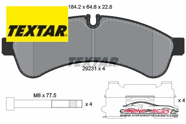 Achat de TEXTAR 2923101 Kit de plaquettes de frein, frein à disque pas chères