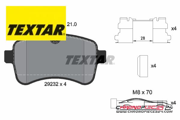 Achat de TEXTAR 2923201 Kit de plaquettes de frein, frein à disque pas chères