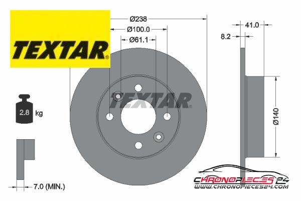 Achat de TEXTAR 92036003 Disque de frein pas chères